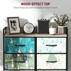 HOMCOM 8-Drawer Chest of Drawers - Blue - 5