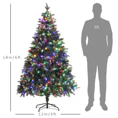 HOMCOM 6ft LED Pre-Lit Artificial Christmas Tree, with Base - 3