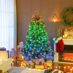 HOMCOM 6ft Artificial Pine LED Christmas Tree, with Remote - 2