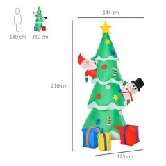 HOMCOM 7FT Christmas Inflatable Tree LED Lighted for Indoor Outdoor Decoration - 3
