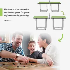 HOMCOM 6ft Table Tennis Table, Ping Pong Table with Net, Foldable and Portable Ping Pong Set for Indoor Outdoor Use, Easy Assemble, Midsize, Green - 4