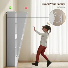 HOMCOM 6-Tier Bookcase, Tall Narrow Bookshelf with Drawer and Door - White - 6