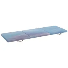 HOMCOM 6FT Foldable Gymnastics Mat, Tri-Fold 2" Thick Crash Mat with Carry Strap Handles for Home Training, Sky Blue - 7