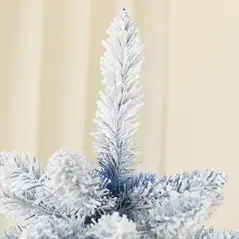 HOMCOM 6ft Flocked Artificial Christmas Tree with 700 Snow Frosted Tips, Metal Stand, Snowy Hinged Xmas Tree, Blue - 8