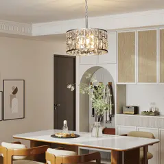 HOMCOM 72 Glass Crystallite Chandelier - Silver-Tone - 7