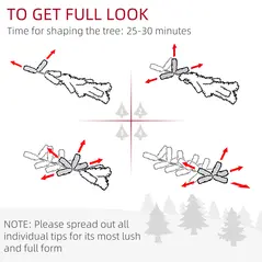 HOMCOM 6FT Artificial Snow Dipped Christmas Tree Xmas Pencil Tree Holiday Home Indoor Decoration with Foldable Black Stand, Green - 6