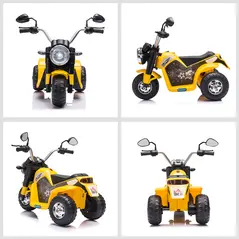 HOMCOM 6V Kids Electric Motorbike 3 Wheels Ride On Toy with Horn Headlights Realistic Sounds for Girl Boy 18 - 36 Months Yellow - 8