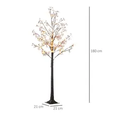 HOMCOM 6ft Artificial Gypsophila Blossom Tree Light with 96 Warm White LED Light, Baby Breath Flowers for Home Party Wedding, Indoor and Outdoor Use - 3
