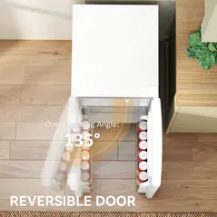 HOMCOM 88L Under Counter Fridge Freezer, Small Refrigerator with 5-Setting, 3 Star Freezer Rating, White - 6