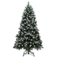 HOMCOM 6ft Snow-Dipped Artificial Pine Christmas Tree - 1
