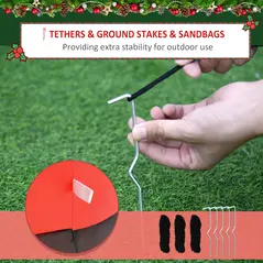 HOMCOM 8ft Christmas Inflatable Santa Holiday Garden Decoration, Indoor Outdoor Lawn Blow Up Decor - 7