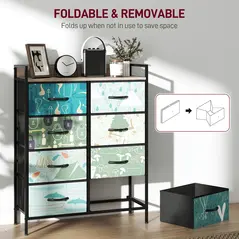 HOMCOM 8-Drawer Chest of Drawers - Blue - 6