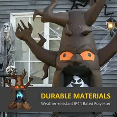 HOMCOM 8FT 2.4m Halloween Inflatable Tree Floating Ghost, Build-in LEDs Blow Up Scary Decorations for Party Outdoor Indoor Yard Garden Holiday Décor - 5