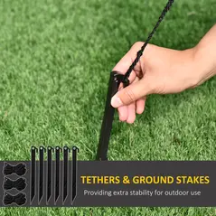 HOMCOM 6ft Christmas Inflatable Gingerbread Man & Santa Hat Safe Outdoor Decoration w/ Accessories - 7