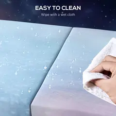 HOMCOM 6FT Foldable Gymnastics Mat, Tri-Fold 2" Thick Crash Mat with Carry Strap Handles for Home Training, Sky Blue - 5