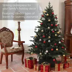 HOMCOM 6ft Artificial Spruce Christmas Tree - Green - 4