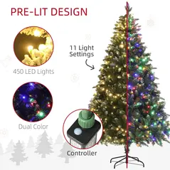 HOMCOM 7ft LED Pre-Lit Artificial Christmas Tree, with Base - 5