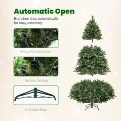 HOMCOM 7.5ft Artificial Pine LED Christmas Tree, with Remote - 8