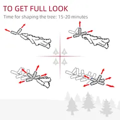 HOMCOM 7FT Indoor Christmas Tree Artificial Decoration Xmas Gift with Metal Stand Branch Tips - 5