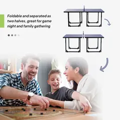 HOMCOM 6ft Table Tennis Table, Ping Pong Table with Net, Foldable and Portable Ping Pong Set for Indoor Outdoor Use, Easy Assemble, Midsize, Blue - 4