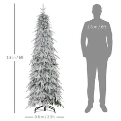 HOMCOM 6ft Snow-Covered Unlit Artificial Christmas Tree - 3