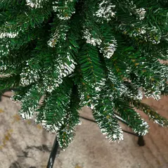 HOMCOM 6FT Artificial Snow Dipped Christmas Tree Xmas Pencil Tree Holiday Home Indoor Decoration with Foldable Black Stand, Green - 9