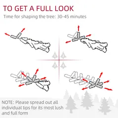 HOMCOM 6ft Flocked Artificial Christmas Tree with 700 Snow Frosted Tips, Metal Stand, Snowy Hinged Xmas Tree, Blue - 7