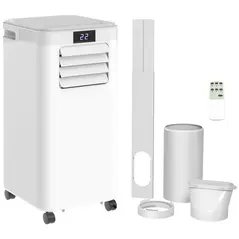 HOMCOM 8000 BTU Air Conditioning Unit, 3-in-1 Portable Air Conditioner, Dehumidifier, Cooling Fan with Remote Control, Digital Display, 2 Speeds, 24H Timer, Window Venting Kit, 18m² - 1