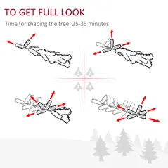 HOMCOM 7FT Prelit Artificial Pencil Christmas Tree with Warm White LED Light, Red Berry, Holiday Home Xmas Decoration, Green - 6