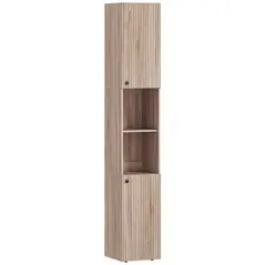 HOMCOM 6-Tier Tall Bathroom Cabinet - Natural - 1