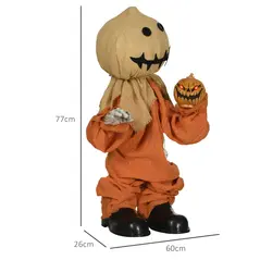 HOMCOM 77cm Halloween Scarecrow Decoration, Outdoor Activated Prop with Light Up Eyes, Sound Activated - 3