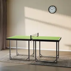 HOMCOM 6ft Table Tennis Table, Ping Pong Table with Net, Foldable and Portable Ping Pong Set for Indoor Outdoor Use, Easy Assemble, Midsize, Green - 8