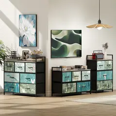 HOMCOM 7-Drawer Chest of Drawers - Blue - 8