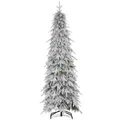 HOMCOM 6ft Snow-Covered Unlit Artificial Christmas Tree - 1