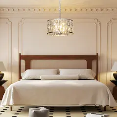 HOMCOM 72 Glass Crystallite Chandelier - Silver-Tone - 2