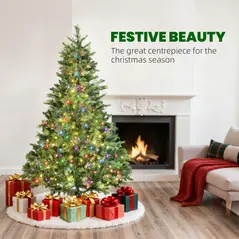 HOMCOM 6ft Artificial Pine LED Christmas Tree, with Remote - 4