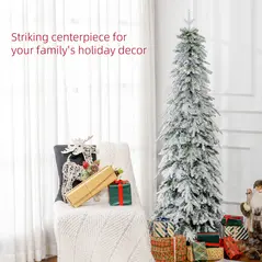 HOMCOM 6ft Snow-Covered Unlit Artificial Christmas Tree - 4