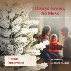 HOMCOM 6ft Flocked Artificial Christmas Tree - 4