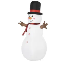HOMCOM 6ft Giant Inflatable Snowman Christmas Decoration w/ LED Lights Accessories Cute Family Fun Seasonal Outdoor Indoor - 1