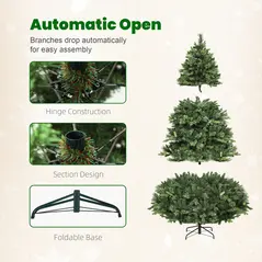 HOMCOM 6ft Artificial Pine LED Christmas Tree, with Remote - 8