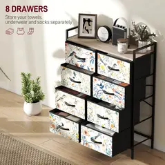 HOMCOM 8-Drawer Chest of Drawers - White - 4