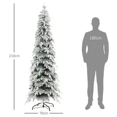 HOMCOM 7ft Snow-Covered Unlit Artificial Christmas Tree - 3