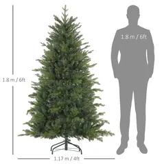 HOMCOM 6ft Bare Artificial Christmas Tree, with 1821 Tips - Green - 3