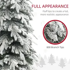 HOMCOM 7ft Snow-Covered Unlit Artificial Christmas Tree - 5