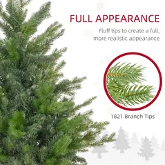 HOMCOM 6ft Bare Artificial Christmas Tree, with 1821 Tips - Green - 5