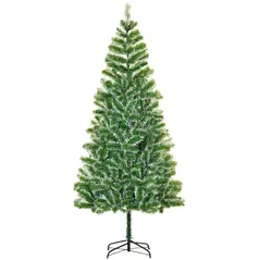 HOMCOM 7FT Indoor Christmas Tree Artificial Decoration Xmas Gift with Metal Stand Branch Tips - 1
