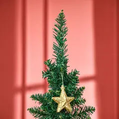 HOMCOM 6ft Unlit Artificial Christmas Tree, Pencil Slim Xmas Tree with Solid Stand and Realistic Branches, Green - 8
