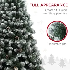 HOMCOM 7ft Snow-Dipped Artificial Pine Christmas Tree - 6