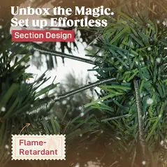 HOMCOM 8.2 ft Snow Frosted Christmas Tree Arch, Christmas Arch Doorway Decor with 1800 Tips and 91 Pinecones, Artificial Xmas Tree with Metal Stand for Indoor, Green - 7