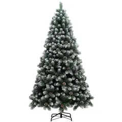 HOMCOM 7ft Snow-Dipped Artificial Pine Christmas Tree - 1